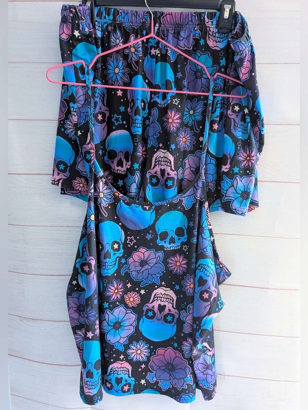 Skull & Floral Tank and Shorts PJ's  Set in Blue & Purple Size 3X 😍